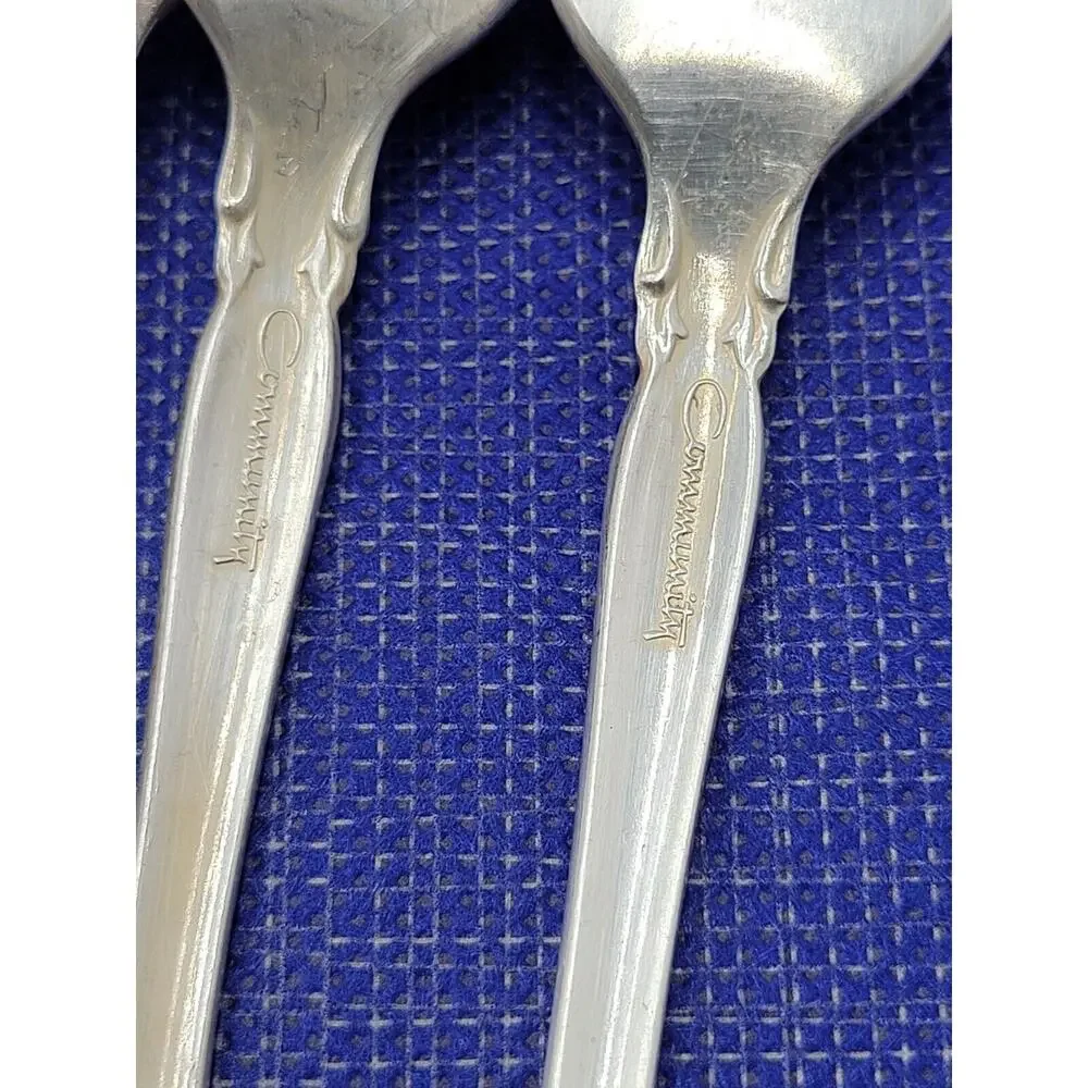 Oneida Community SILVER ARTISTRY Set 4 Salad Fork Silverplate Flatware VTG